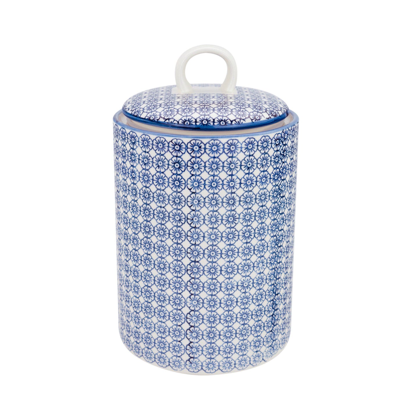 Hand Printed Stoneware Biscuit Barrel