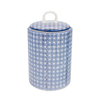 Hand Printed Stoneware Biscuit Barrel