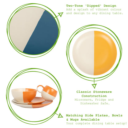 26.5cm Colour Block Stoneware Dinner Plate