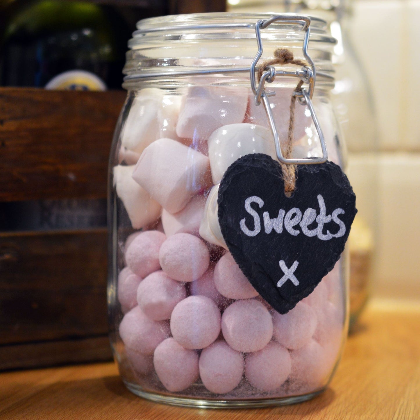 7cm Slate Heart Hanging Tag