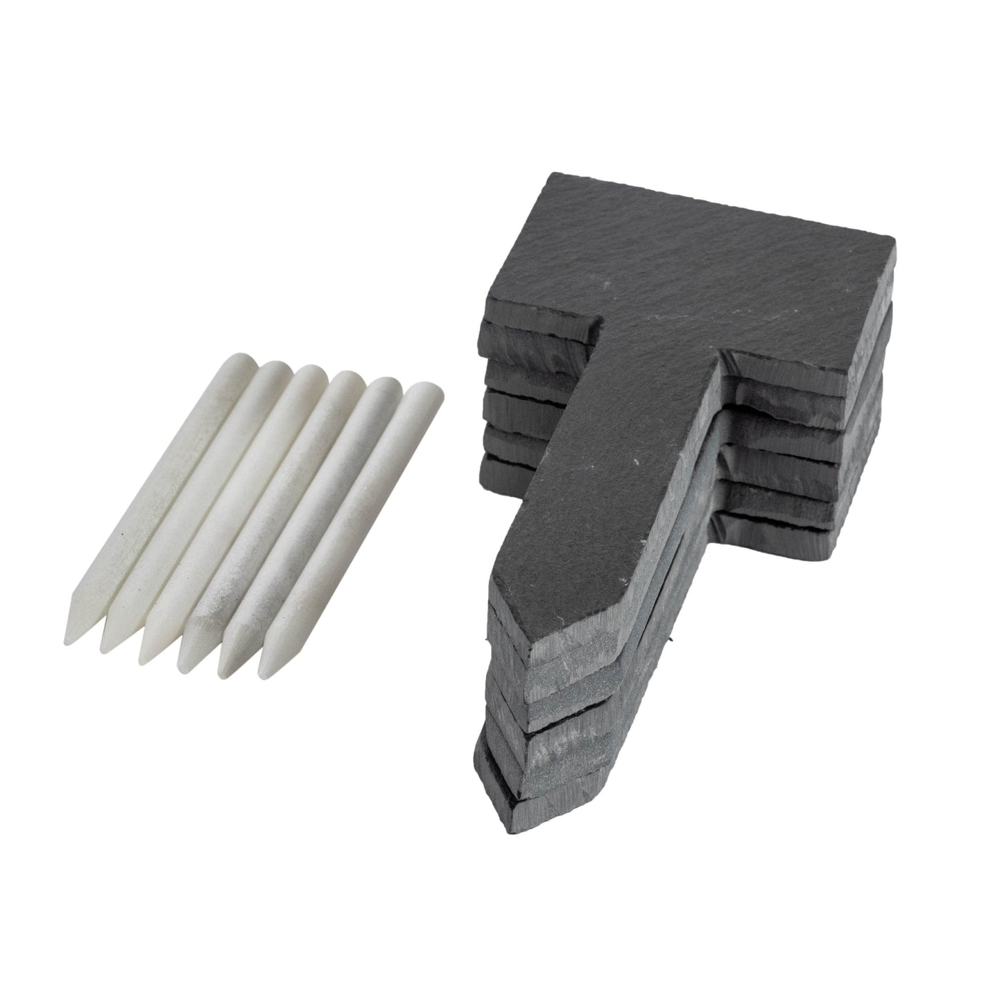 6pc Slate Plant Marker Labels Set with Chalk Pencils