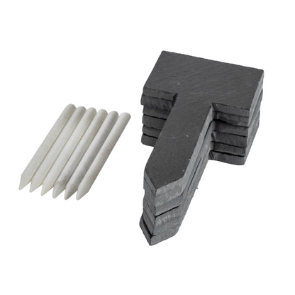 6pc Slate Plant Marker Labels Set with Chalk Pencils