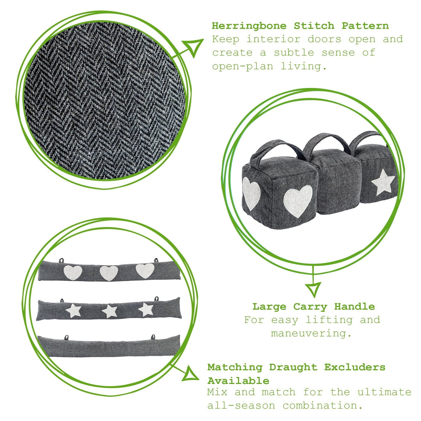 Heart Herringbone Door Stop