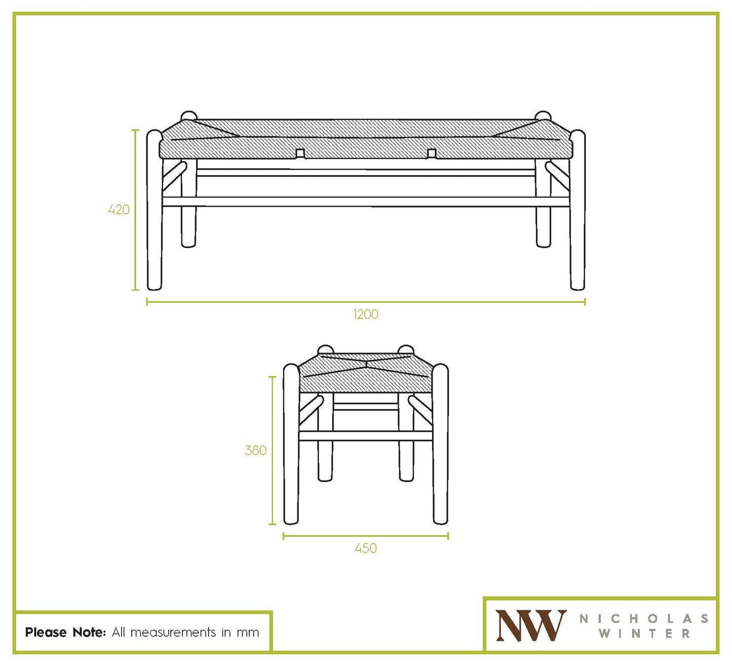 Beige Wooden Wishbone Dining Bench