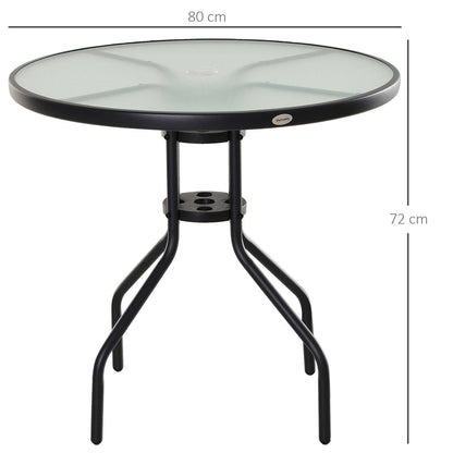 Bistro Table Outdoor Round Dining Coffee Table with Parasol Hole