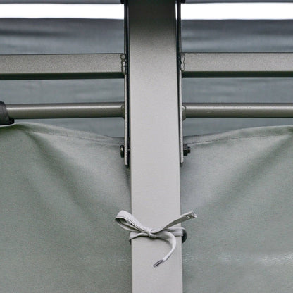 4m x 3M Steel Gazebo Canopy Party Tent Garden Pavillion Patio Shelter Pavilion with Curtains Sidewalls Grey