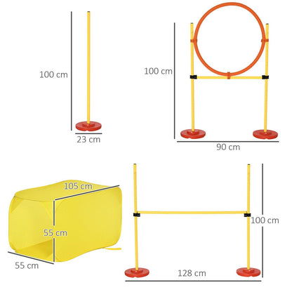 Portable Pet Agility Training Obstacle Set For Dogs With Adjustable High Jumping Pole
