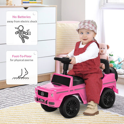 Benz G350 Push Handle Sliding Car w/Horn No Power Under Seat Storage Pink