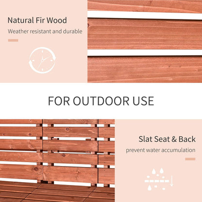Fir Wood Convertible 2 to 3 Seater Outdoor Garden Bench Wood Tone