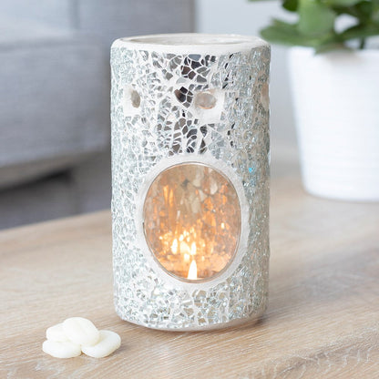 Pillar Crackle Glass Wax Burner