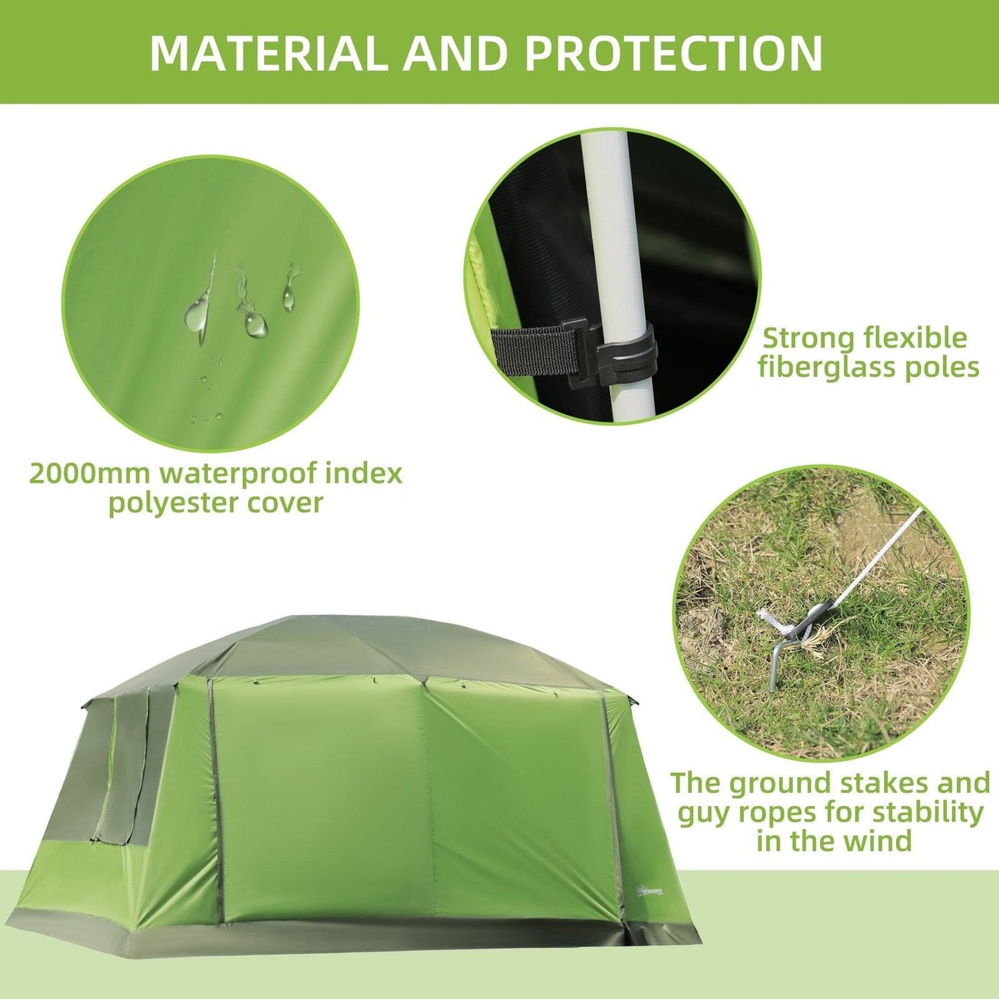 Tunnel Tent Camping Shelter w/ Porch