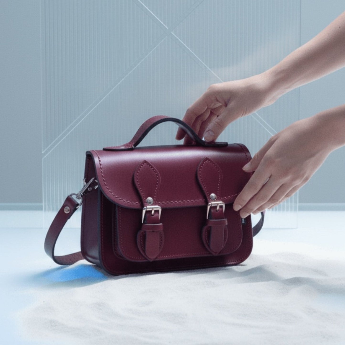 Handmade Leather Micro Satchel - Oxblood