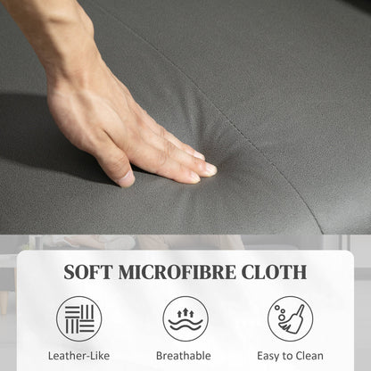 HOMCOM Recliner Armchair with Spring Cushion Adjustable Leg Rest Light Grey