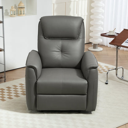 HOMCOM Recliner Armchair with Spring Cushion Adjustable Leg Rest Light Grey