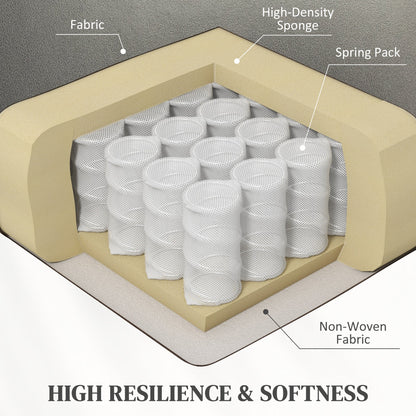 HOMCOM Recliner Armchair with Spring Cushion Adjustable Leg Rest Light Grey