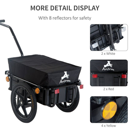 Cargo Trailer Bike Stroller Garden Trolley W/Carrier Utility Luggage & Wheels Black