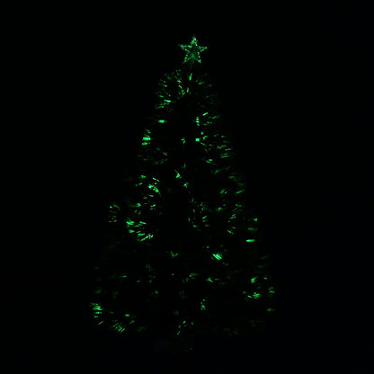 4FT Pre-Lit Fibre Optic Artificial Christmas Tree Holiday Xmas Décor with Tree Topper Multi-Colour