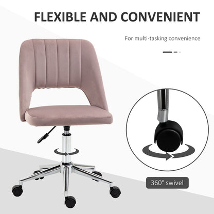 Vinsetto Mid-Back Swivel Home Office Chair Scallop Computer Chair