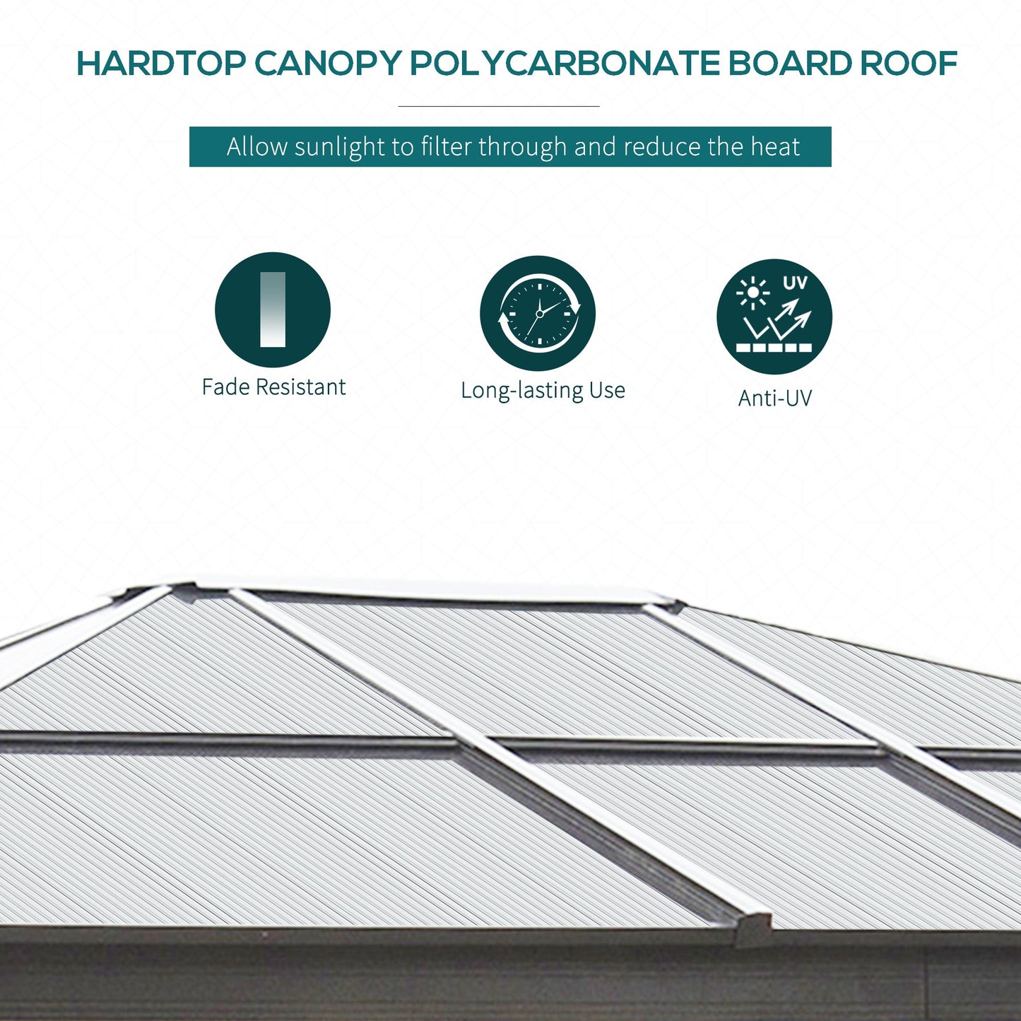 Outsunny 3 X 3.6(M) Hardtop Gazebo Canopy With Polycarbonate Roof And Aluminium Frame