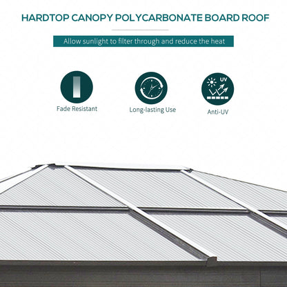 Outsunny 3 X 3.6(M) Hardtop Gazebo Canopy With Polycarbonate Roof And Aluminium Frame