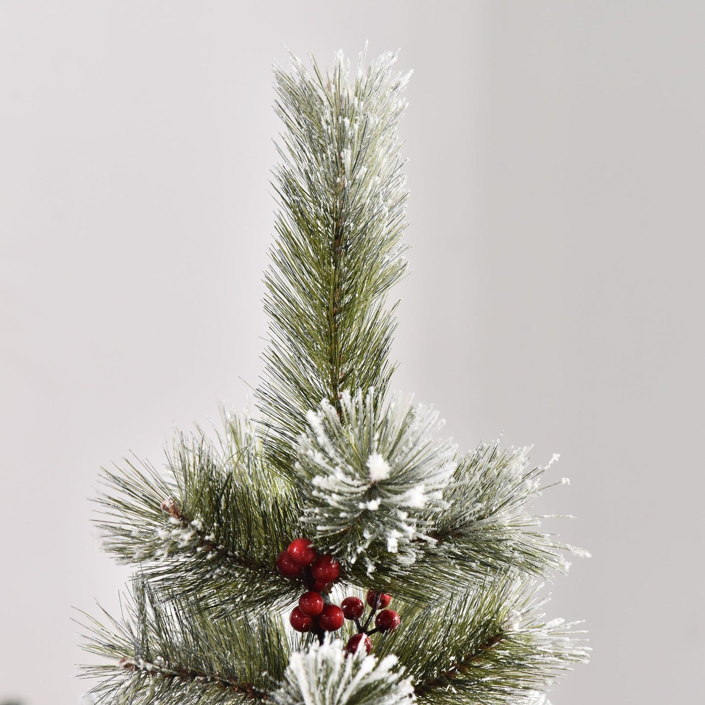 Homcom Indoor Christmas Tree Artificial Berry Xmas Decoration with Metal Stand and 184 Tips (5FT(150CM))