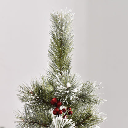 Homcom Indoor Christmas Tree Artificial Berry Xmas Decoration with Metal Stand and 184 Tips (5FT(150CM))
