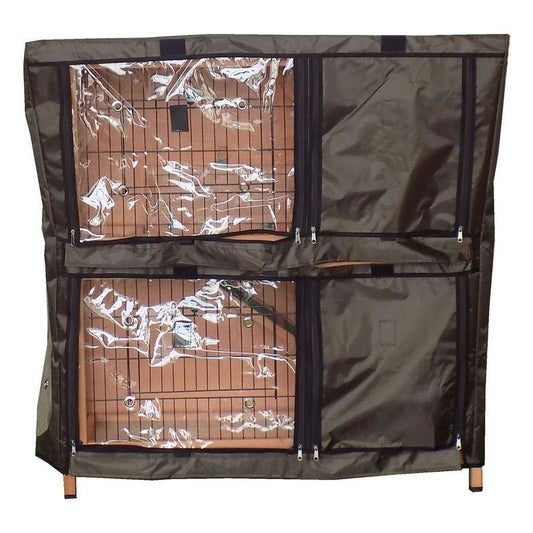 Rectangular Hutch 2-Tier Cover by Wensum With Zipped Door
