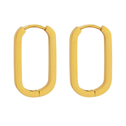 Riley Luxe 18k Gold Plated Hinged Oval Hoop Earrings