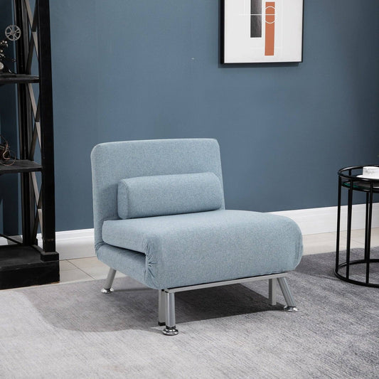 Adjustable Back Futon Sofa Chair - Blue