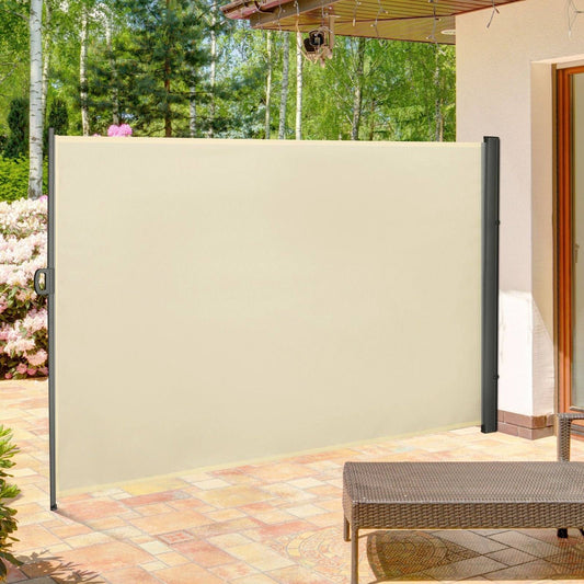 Retractable Sun Side Awning Screen Fence Patio Garden Wall Balcony Screening Panel Outdoor Blind Privacy Divider 3x2M