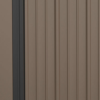 Galvanised 5.3 x 3.1' Single Door Pent Garden Store Steel Brown by Steadfast