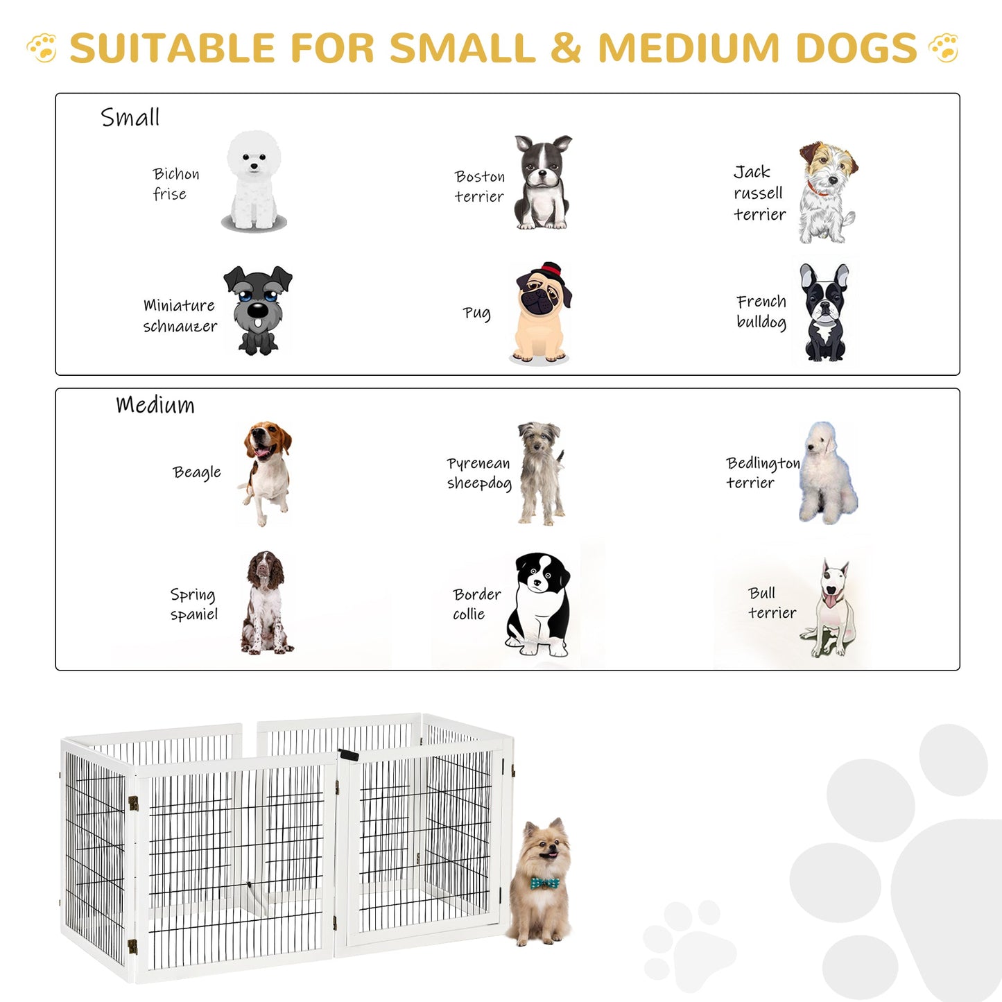 PawHut Wooden Pet Gate