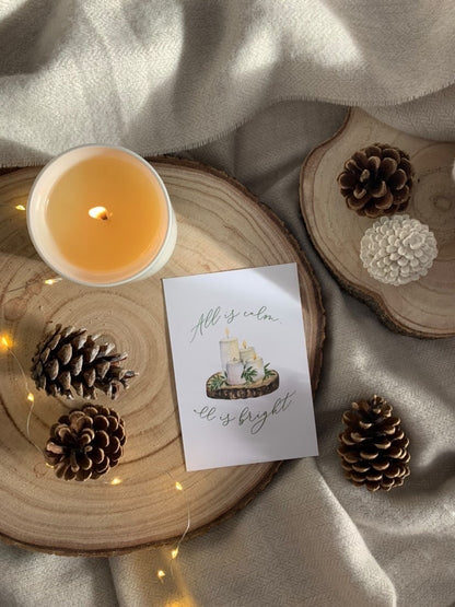 All Is Calm All Is bright Winter Christmas Seasonal Wall Home Decor Print