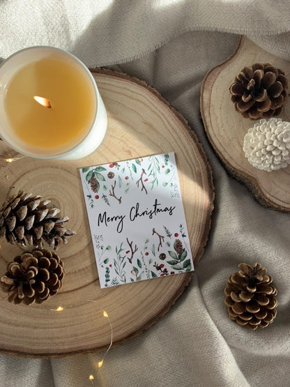 Merry Christmas Full Border Winter Christmas Seasonal Wall Home Decor Print