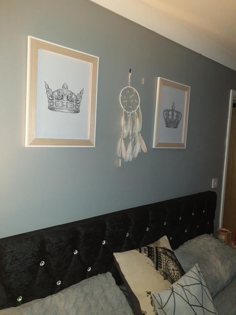 King & Queen Crown Couple Black Set Of 2 Bedroom Prints