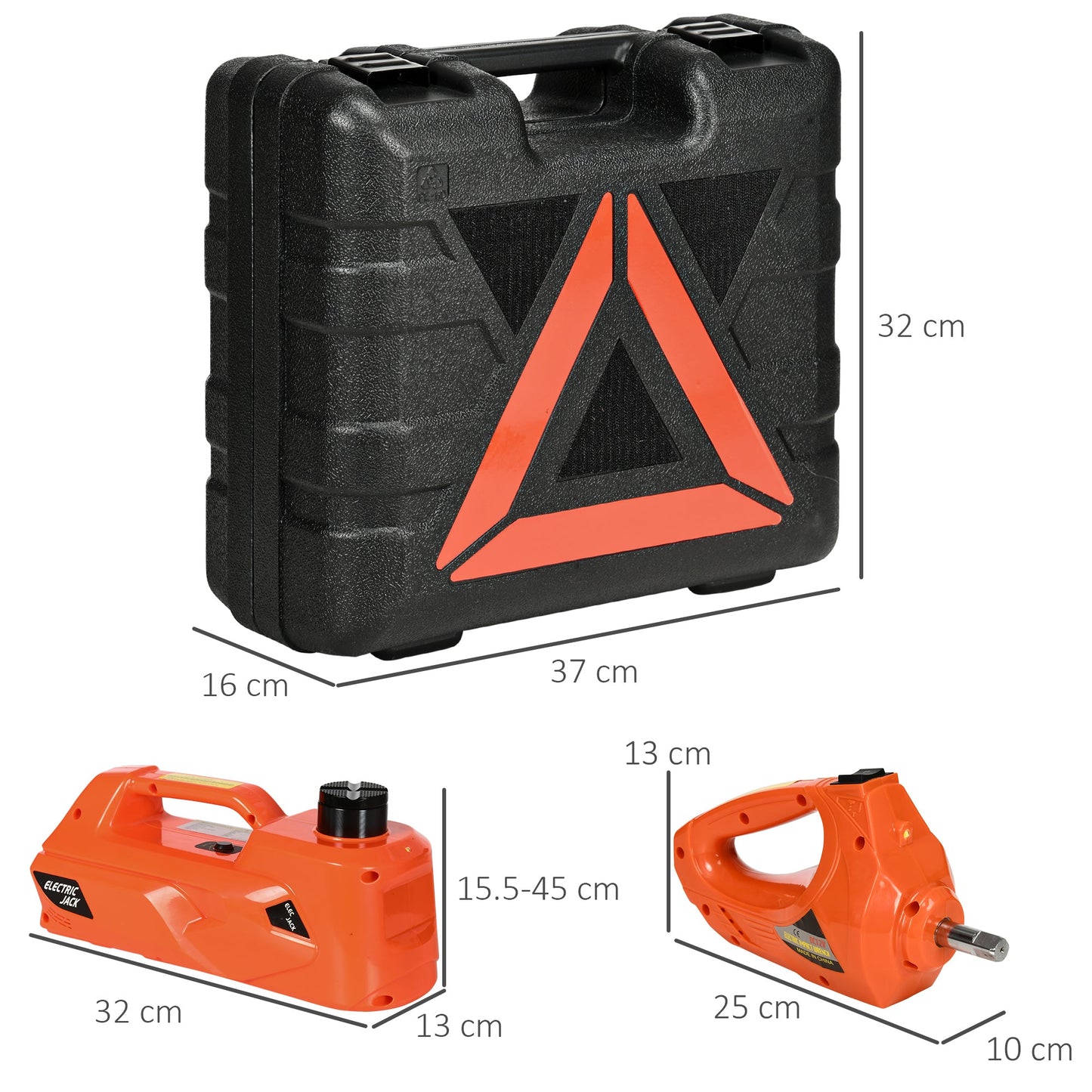 Auto 12Vv DC 5 Ton Electric Car Jack & Impact Wrench With Protective Carry Case by Durhand