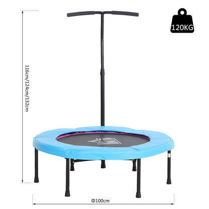 Trampoline Rebounder w/ Adjustable Handle for Children and Adults Blue