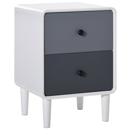 Modern Side Cabinet Nightstand Home Organizer with 2 Storage Drawer Unit for Bedroom