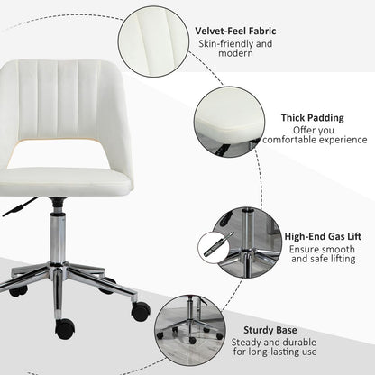 Vinsetto Mid-Back Swivel Home Office Chair Scallop Computer Chair