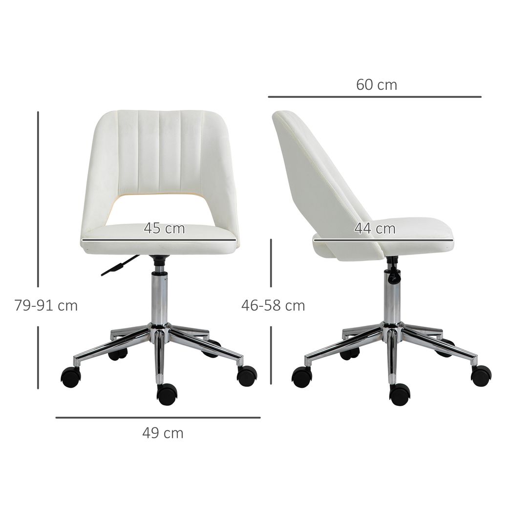 Vinsetto Mid-Back Swivel Home Office Chair Scallop Computer Chair