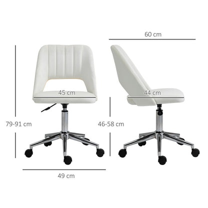 Vinsetto Mid-Back Swivel Home Office Chair Scallop Computer Chair