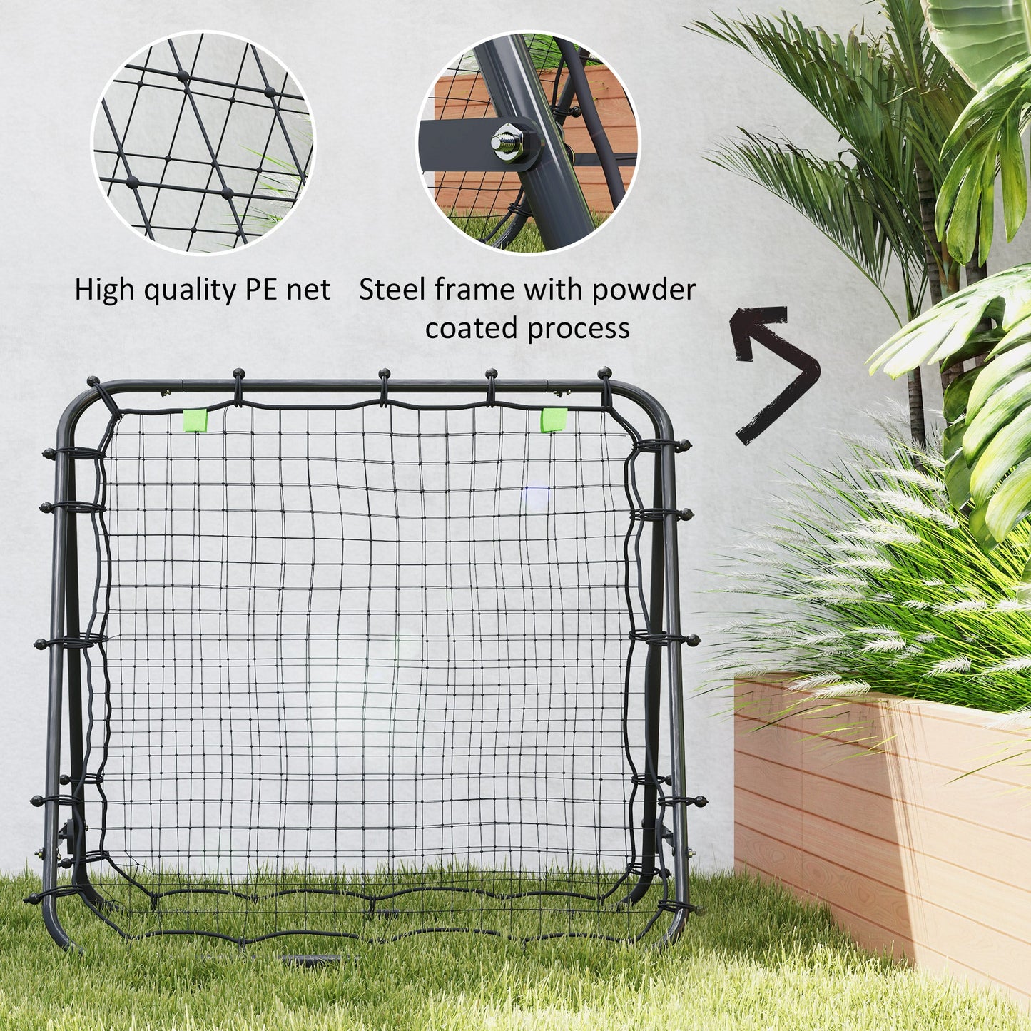 HOMCOM Rebounder Net Football Target Goal with Adjustable Angles