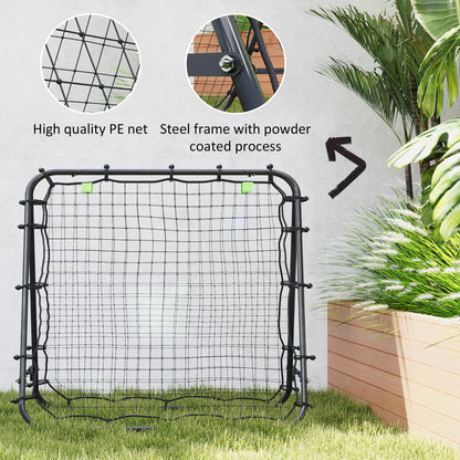 HOMCOM Rebounder Net Football Target Goal with Adjustable Angles