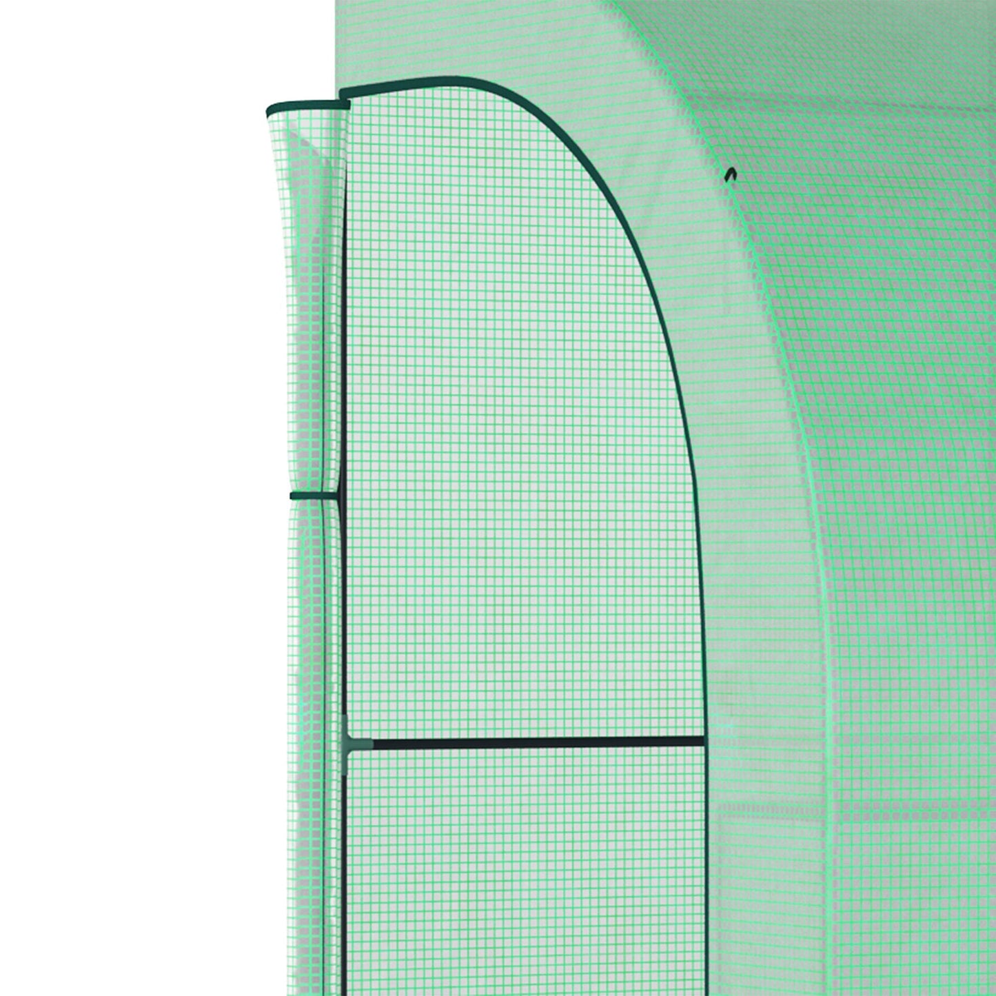 Walk-In Lean to Greenhouse with Windows and Zippered Doors