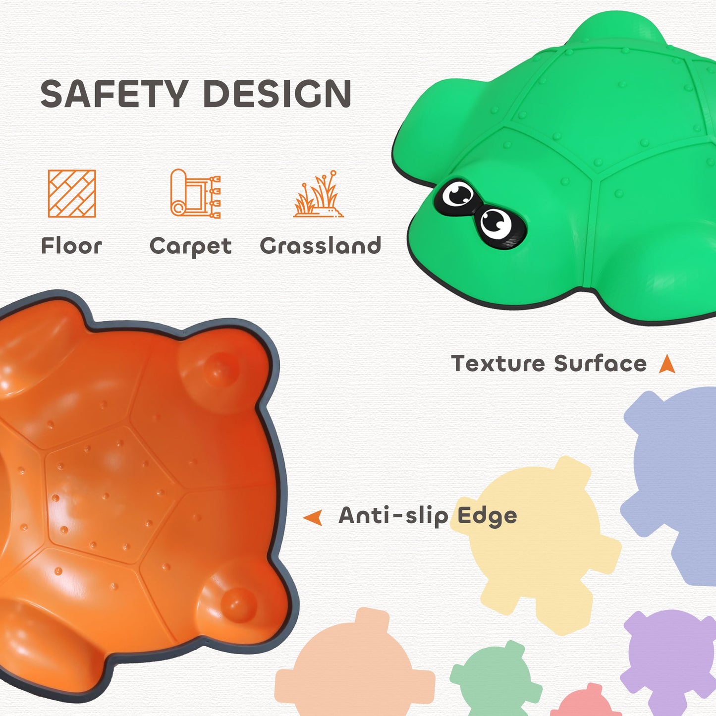 AIYAPLAY 6 PCS Balance Stepping Stones, Stackable River Stones  Non-slip Edge