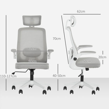 HOMCOM Executive Mesh Office Chair with Headrest, Lumbar Support