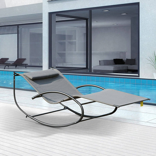 Double Hammock Chair Sun Lounger Outdoor Patio Garden Swing Rock Seat Grey