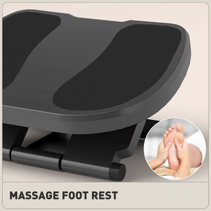 HOMCOM Adjustable Under-Desk Footrest Height Angle Tilt Anti-Slip Compact Health