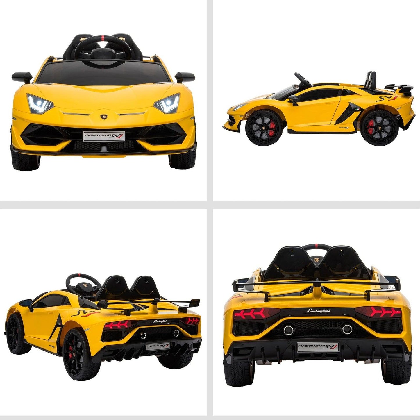 Lamborghini SVJ 12V Kids Electric Ride On Car Sport Racing Toy RC for 3-8 Yrs
