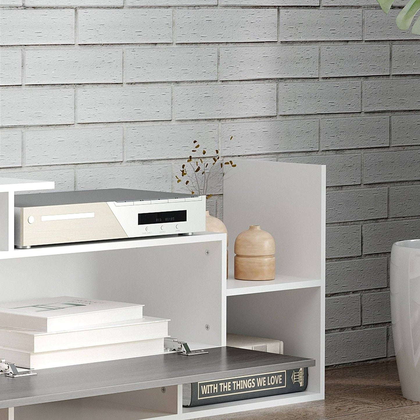Modern TV Cabinet with Wall Shelf